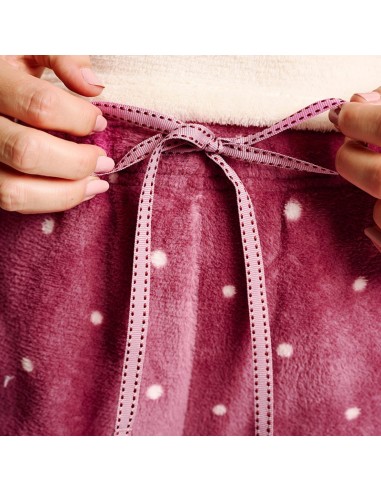 pijama de mujer en coralina con lazo en la cintura modelo erizo lindo de muydemi