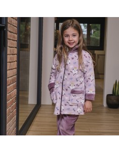 Bata infantil con cremallera modelo conejitos alegres de muslher