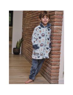 bata infantil con cremallera modelo selva de muslher