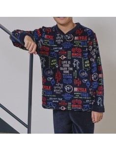 pijama de invierno para niño en coralina modelo rider de muslher 2