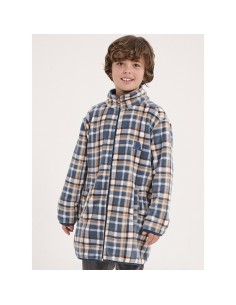 bata de niño para invierno con cremallera de Don Algodón modelo cuadros