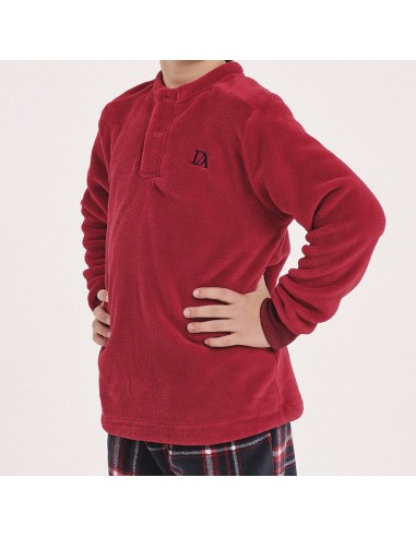 pijama de niño de don algodón modelo rojo en suave coralina