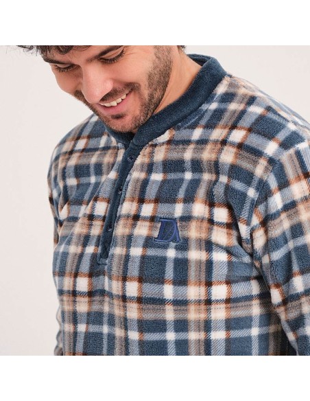 pijama de invierno de hombre don algodón modelo cuadros