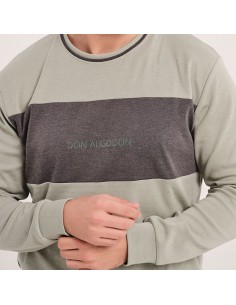 pijama de hombre para invierno de algodón modelo verde de don algodón 2