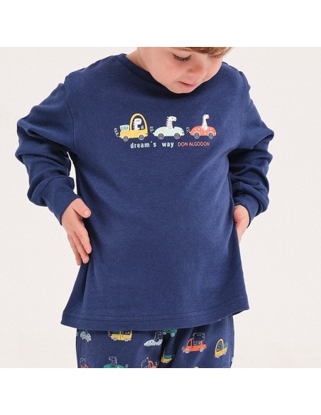 don algodón pijama infantil en interlock modelo coches
