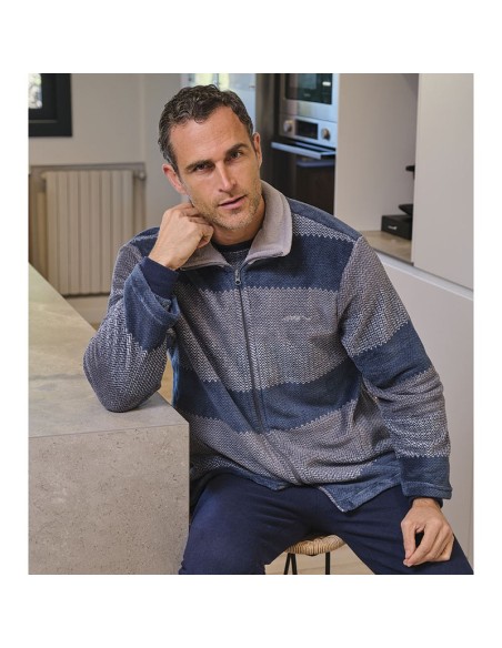 bata de hombre para invierno corta con cremallera modelo Luxor de muslher