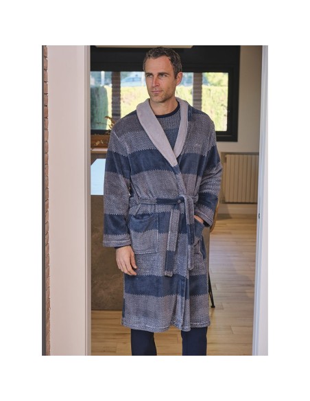 bata de hombre para invierno larga en coralina modelo Turquía de muslher