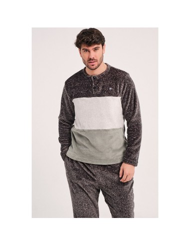 pijama de hombre en coralina suave de don algodón modelo Toledo