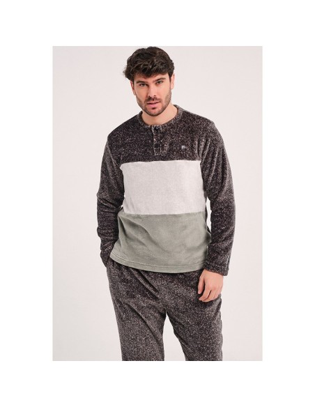 pijama de hombre en coralina suave de don algodón modelo Toledo