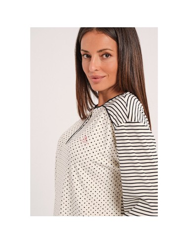 pijama de mujer don algodón para invierno modelo estrella