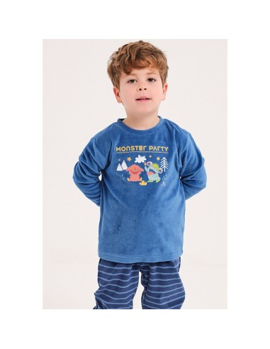 pijama infantil para niño de invierno modelo monster de don algodón