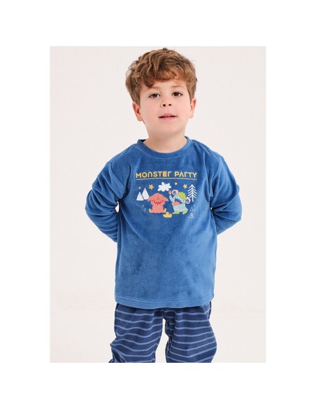 pijama infantil para niño de invierno modelo monster de don algodón