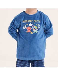 pijama infantil para niño de invierno modelo monster de don algodón 2