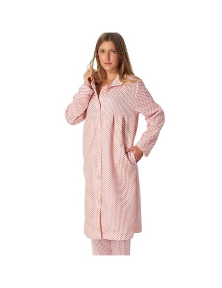 bata de mujer acolchada de invierno modelo corazones de leniss