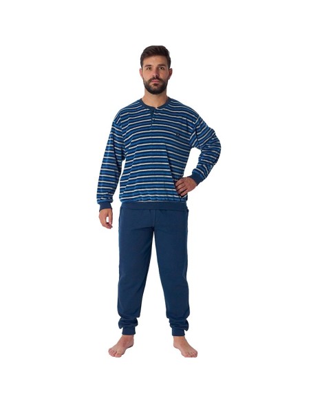 pijama de hombre para invierno en terciopelo modelo jeff de dormen