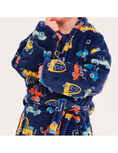 bata de coralina infantil para niño de Don algodón modelo cochecitos