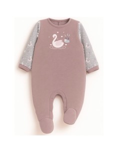 pelele en terciopelo para bebe niña de Don algodón modelo cisne