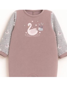 pelele en terciopelo para bebe niña de Don algodón modelo cisne 2