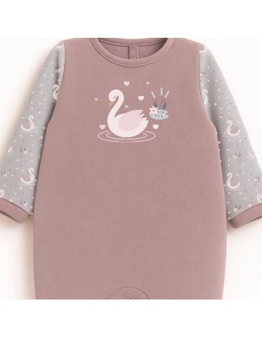 pelele de Don algodón para bebé niña modelo cisne en cálido terciopelo