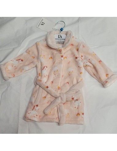 bata infantil para niña en dulce coralina de Don Algodón modelo unicornio