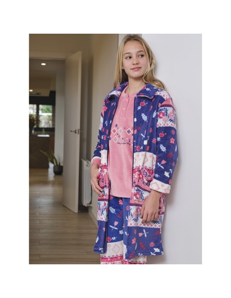 bata de niña con cremallera modelo tribal de muslher