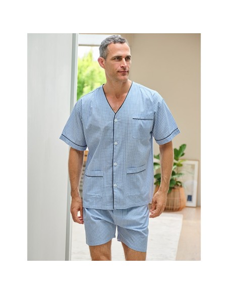 pijama de hombre muslher para verano en tela modelo paco