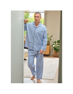 muslher pijama de hombre en tela de mangas larga y pantalón largo modelo sinfonía