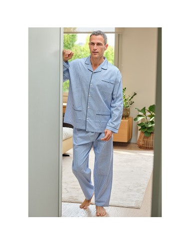 muslher pijama de hombre en tela de mangas larga y pantalón largo modelo sinfonía