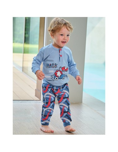pijama infantil fino en manga larga de algodón de muslher modelo cars