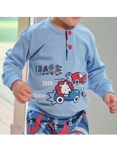 pijama infantil fino en manga larga de algodón de muslher modelo cars 2