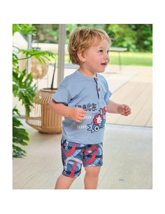 pijama de verano infantil en algodón de muslher modelo cars