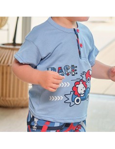 pijama de verano infantil en algodón de muslher modelo cars 2