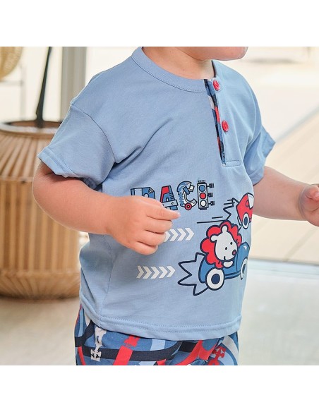 pijama de manga corta infantil de muslher modelo cars en algodón