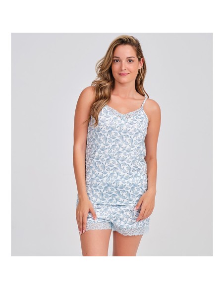 pijama de mujer en tirantas de don algodón modelo Eugenia