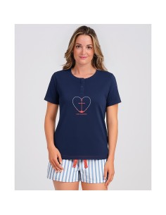 pijama de mujer en manga corta modelo corazón de don algodón