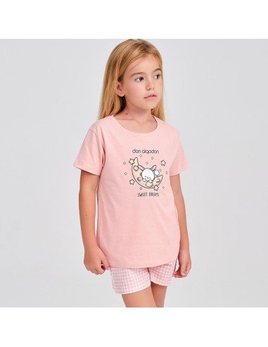 pijama de verano para niña don algodón modelo conejito soñador