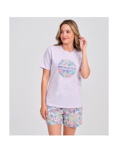 pijama de mujer en manga corta modelo selva de don algodón