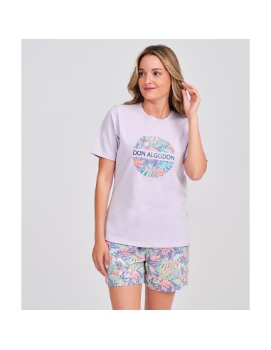 pijama de mujer en manga corta modelo selva de don algodón