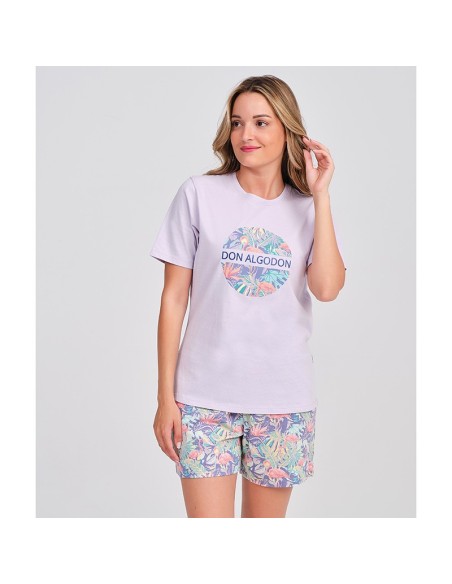 pijama de mujer en manga corta modelo selva de don algodón