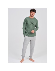 pijama de hombre fino en manga larga modelo Milán de don algodón