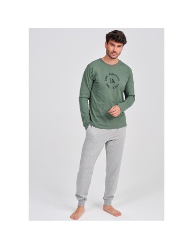 pijama de hombre fino en manga larga modelo Milán de don algodón