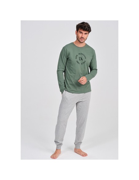pijama de hombre fino en manga larga modelo Milán de don algodón