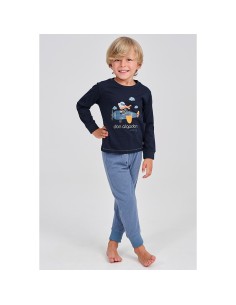 pijama de hombre fino en manga larga de don algodón modelo avioneta