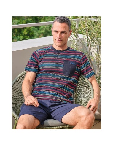 pijama de hombre en algodón de manga corta modelo Javier de muslher
