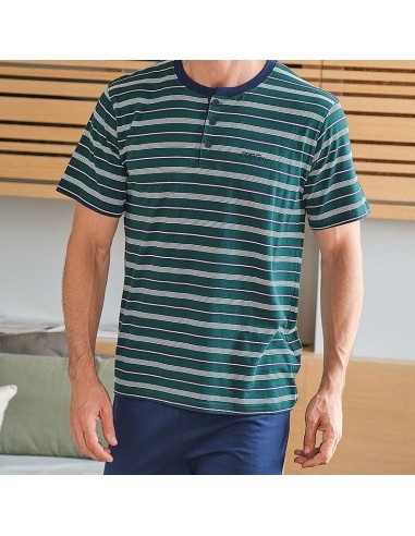 pijama de verano muslher de hombre modelo rayon