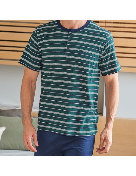 pijama de verano muslher de hombre modelo rayon
