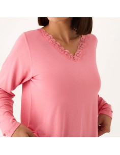 pijama de mujer en manga larga fino de viscosa modelo Navarra de promise 2