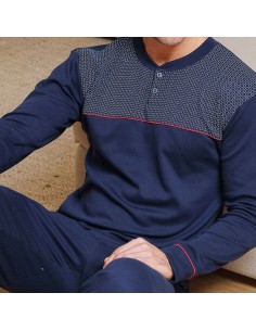 pijama de hombre muslher para invierno en algodón modelo joey 2