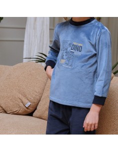 pijama de niño para invierno en cálido y cómodo spandex de muslher modelo dino 2