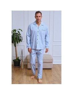 pijama de hombre en franela y abierto de muslher modelo Rafael
